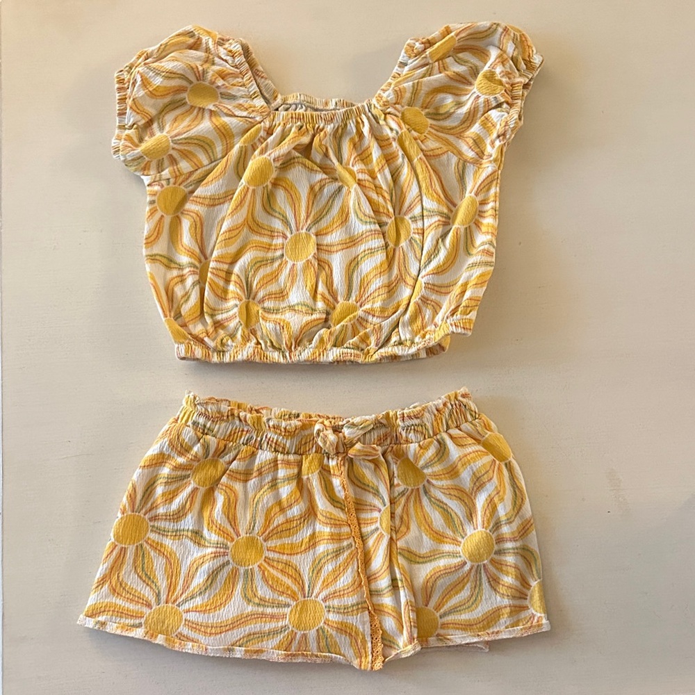 Haute Hippie Yellow and White Kids Matching Set